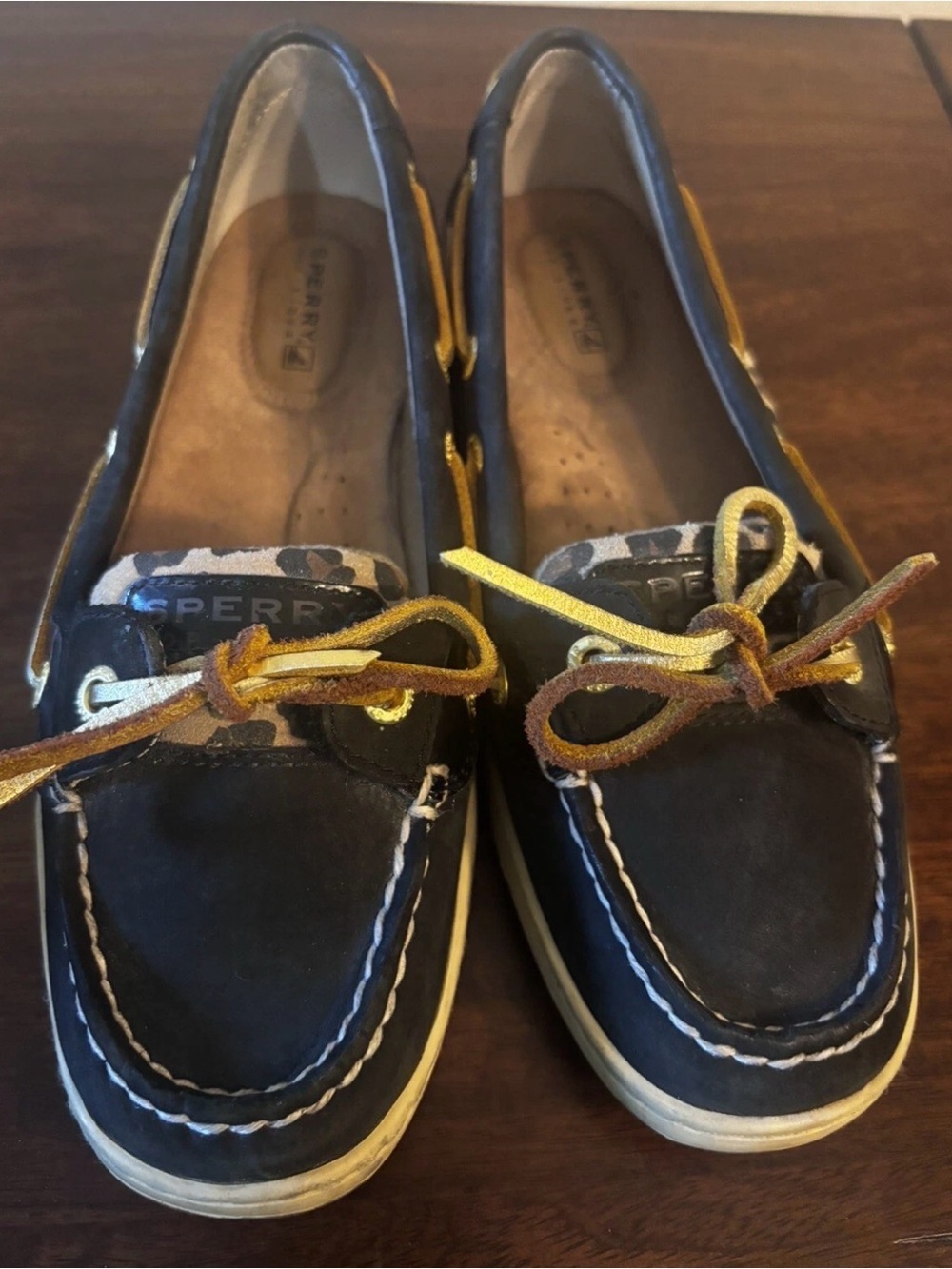 Sperry Moccasin Boat Shoes with Cheatah print